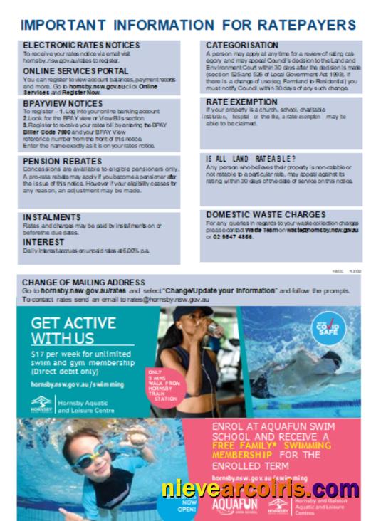 NSW Hornsby Shire Council utility business bill